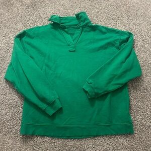 Daily Drills Oversized Collared Crew in Kelly Green